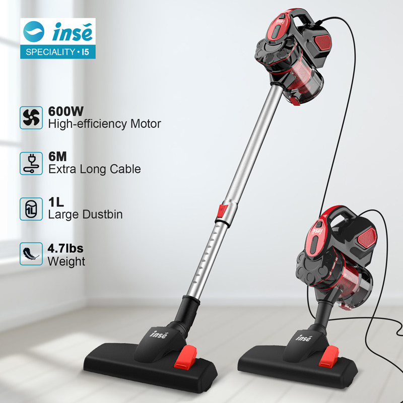 I5 Corded Vacuum Cleaners 18Kpa Powerful Suction 600W Motor 4 in 1 Stick Handheld Vaccum Cleaner for Home Pet Hair Carpet