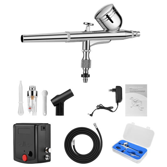 Painting Tattoo Manicure Airbrush Air Compressor Kit Gravity Feed Cake Spray Model Air Brush Nail Tool Set 100-250V