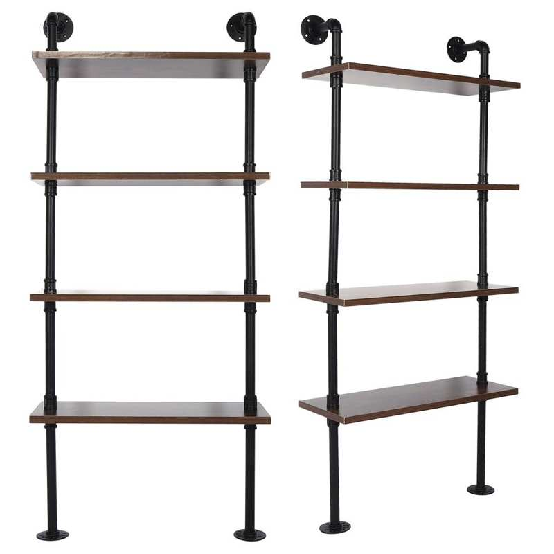 4-Tier Display Shelf Wall-Mounted Storage Stands Multipurpose Metal Display Rack Household Supplies Household Supplies