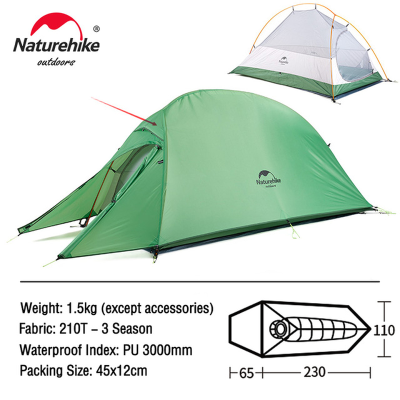 Cloud up Series Tent Ultralight 20D Nylon Camping Tent Waterproof Outdoor Hiking Travel Tent Backpacking Cycling Tent