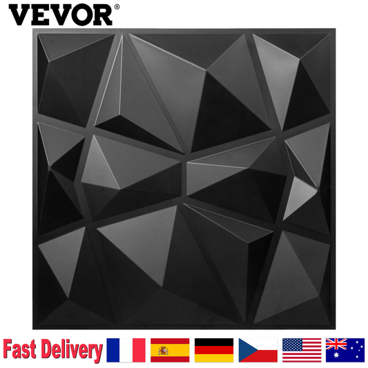 VEVOR 50X50Cm 3D Wall Panel Self-Adhesive Tile White/Black 13Pcs Tiles PVC Wall Decorative Home Living Room Kitchen TV Backdrop