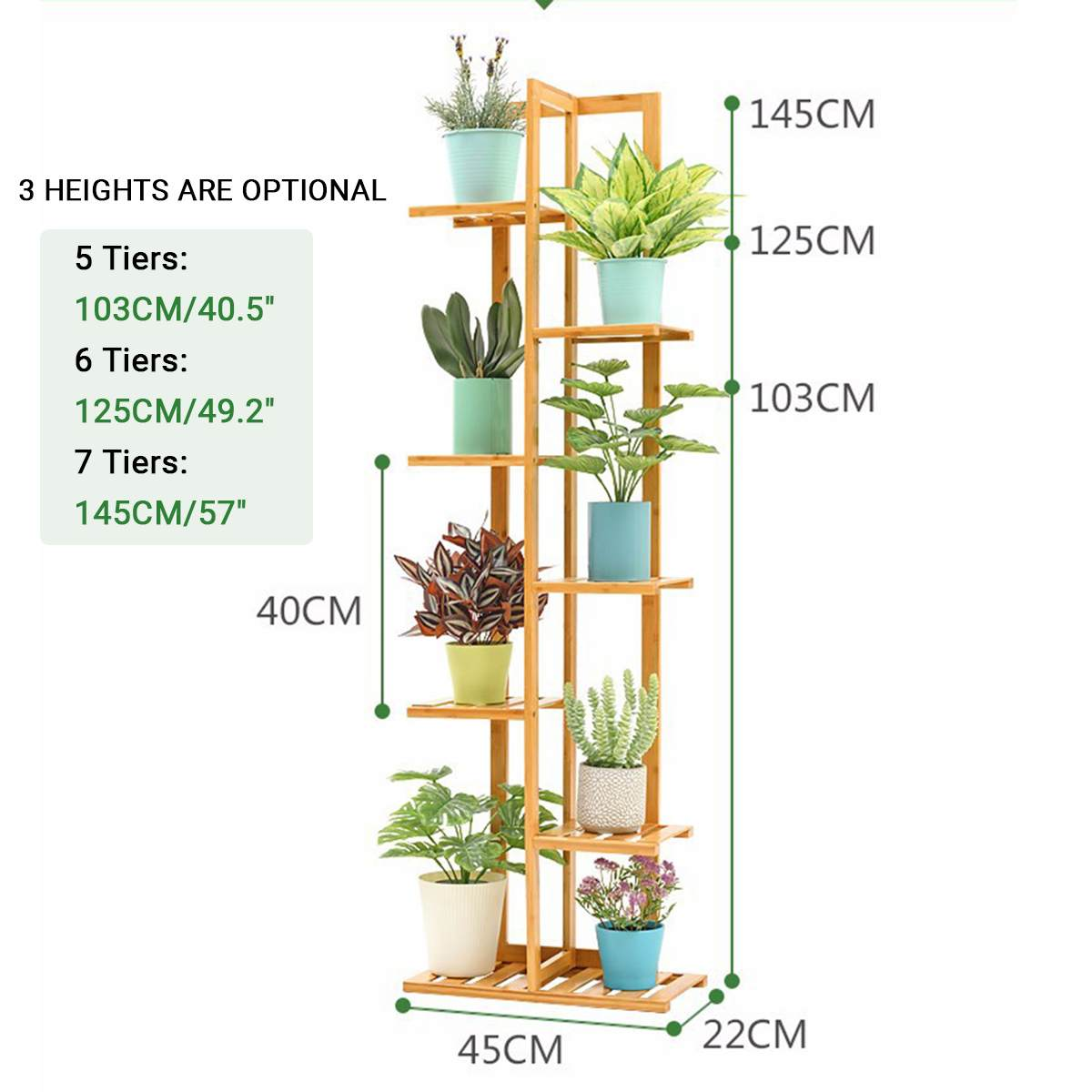 5/6/7Layers Bamboo Flower Stand Pots Tray Plant Shelves Planter Display Rack Storage Holder Shelf Home Balcony Garden Decoration