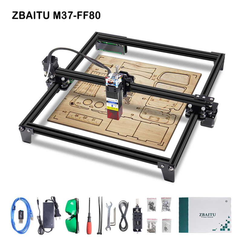 40W 80W Laser Engraving Machine, Wood Leather Cutter Metal Glass Engraver CNC 3D Laser Printer with Fac/Wifi/10W Optical Output