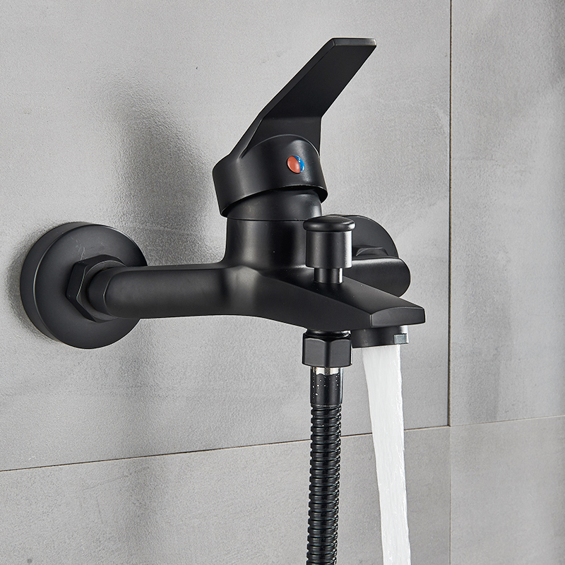 Matte Black Shower Faucets Wall Mount Bathroom Shower Faucets Bathtub Faucet Mixer Tap Shower Mixer Valve Control Valve