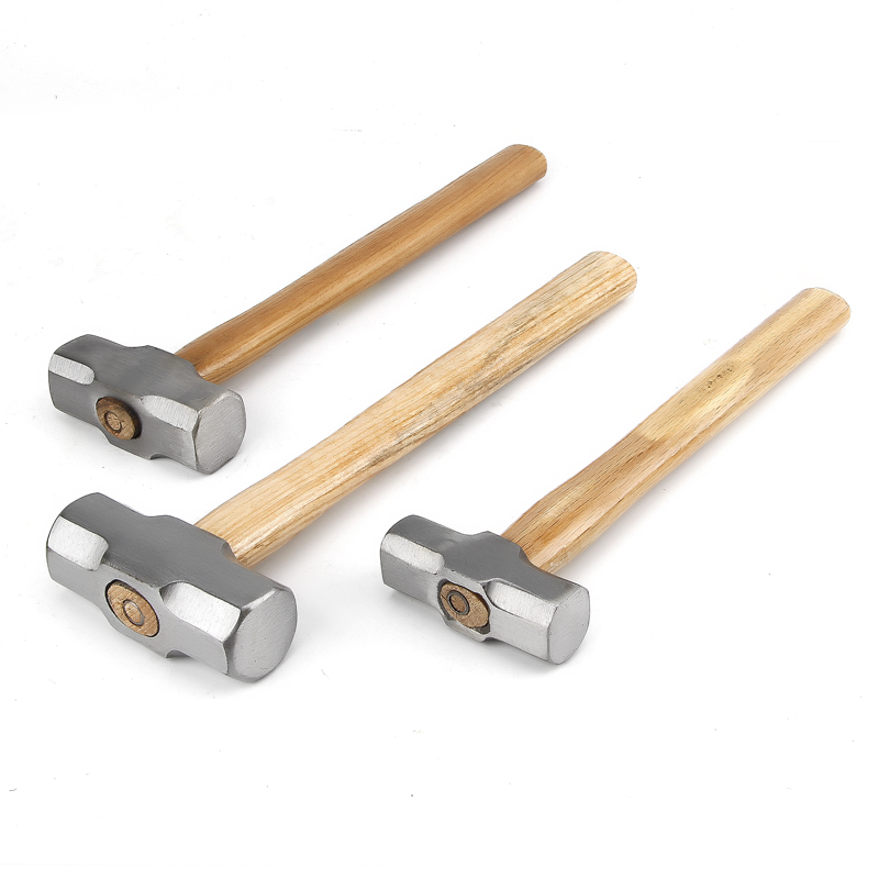 Heavy Duty Wooden Handle Sledge Hammer 1Pcs Forged Steel Octagon Hammer Square Head Big Hammer Masonry Hammer 2LB 3LB 4LB