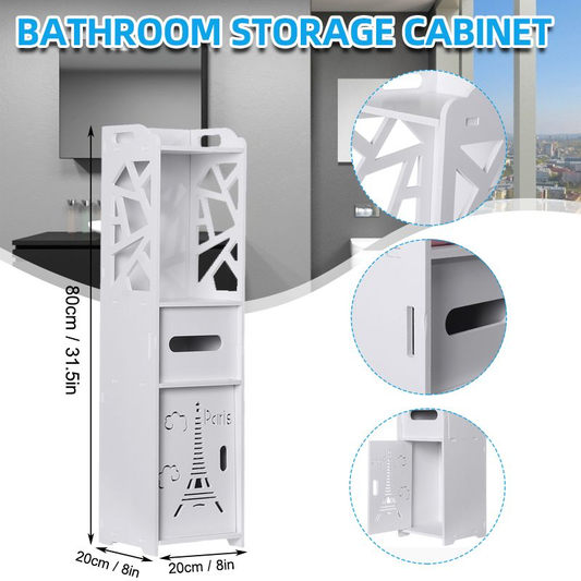 4 Tiers Waterproof Bathroom Corner Standing Floor Cabinet Toilet Organizer Storage Rack Shelves Bath Sink Organizer Accessory