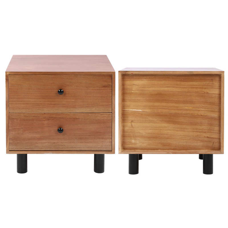 45X38X47Cm Bedside Cabinet Table Night Stand Storage Nightstand with Two Drawers for Living Room Bedroom