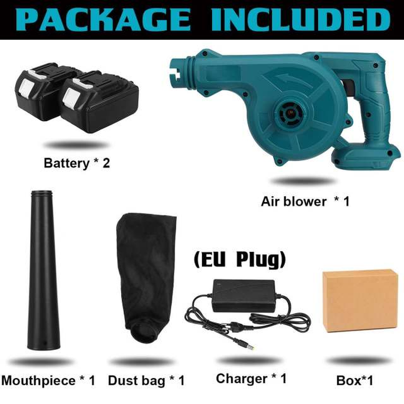 2000W Cordless Electric Air Blower & Suction Handheld Leaf Computer Dust Collector Cleaner Power Tools for Makita 18V Battery