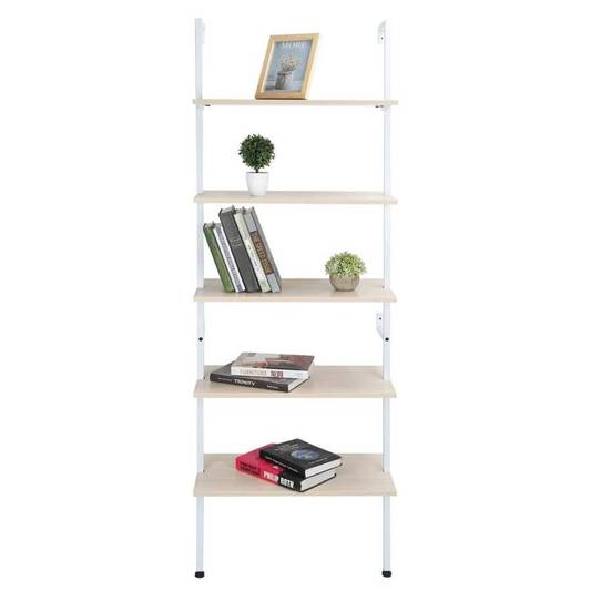 5-Layer White Office Bookshelf Open Office Kitchen Corridor Lobby Shelves for Home Living Room Decor Home Organizer