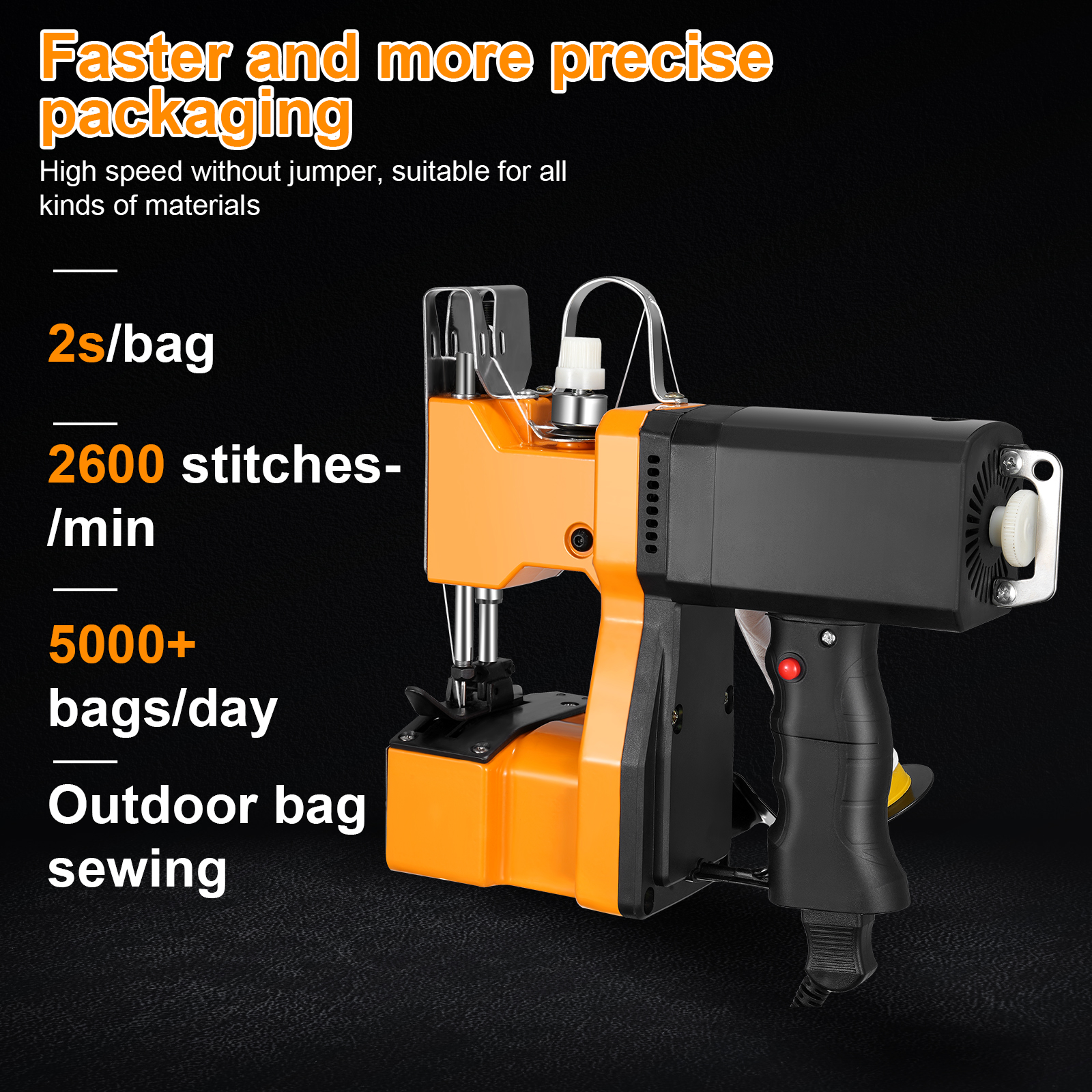 Portable Automatic Electric Stitching Bag Sealing Machine 150KW Power Copper Core Motors,For Woven Bag Sack,Flour,Rice,Plastic