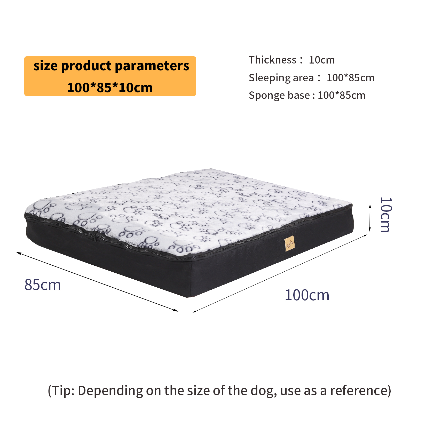 Extra Large Jumbo Dog Pillow Bed Waterproof Pet Cushion Mat Sleep Bed with Removable Cover for Large Dogs