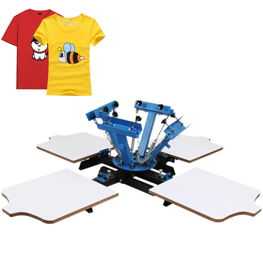 Silk Screen Printing Machine with 360° Independent Design Metal Structure Printer Kits for T-Shirts Pillowcases Fabrics