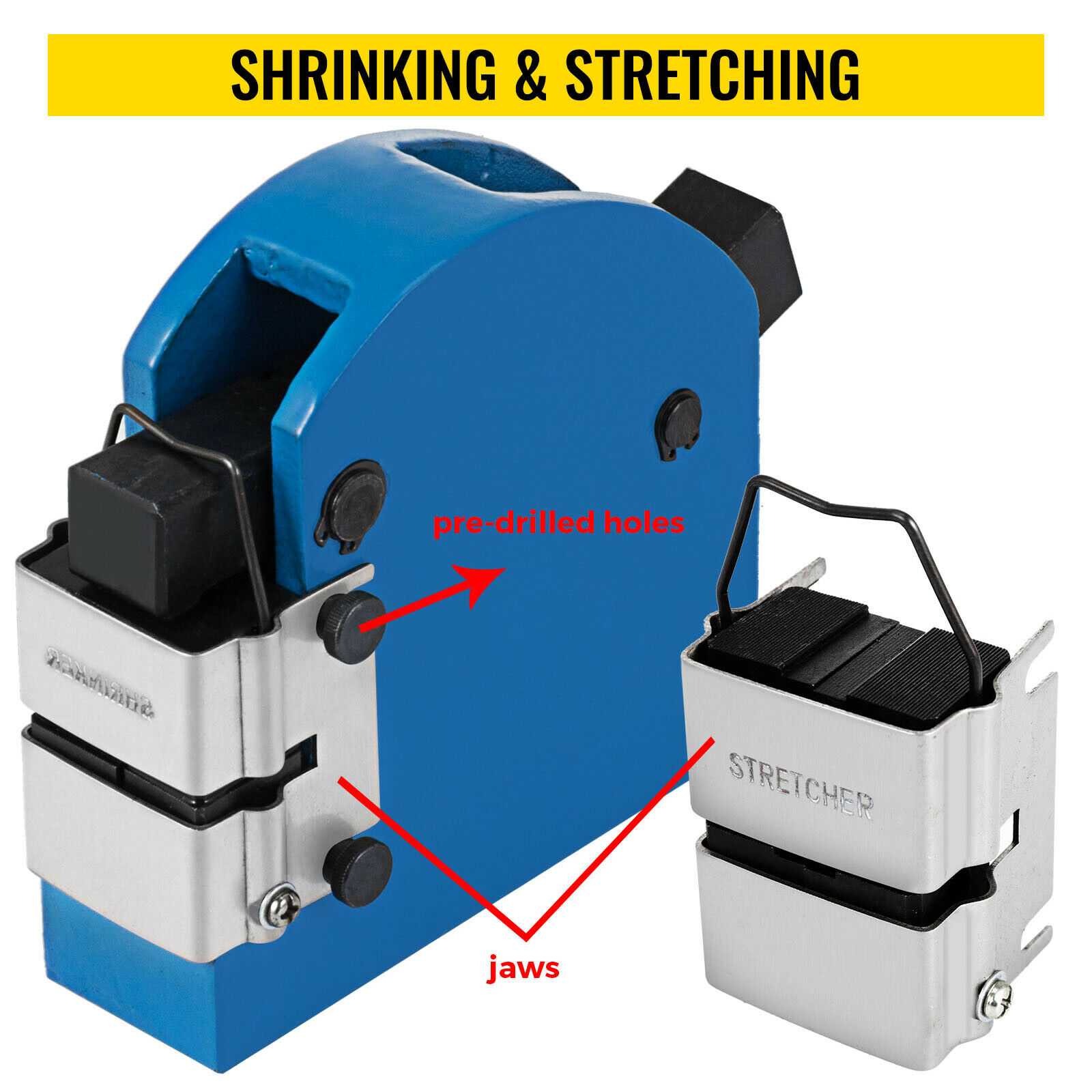 Sheet Metal Shrinker and Stretcher Kit with 2 Jaws 1 Housing Compound Lever 2 in 1 Manual Shaping Bending Forming Machine