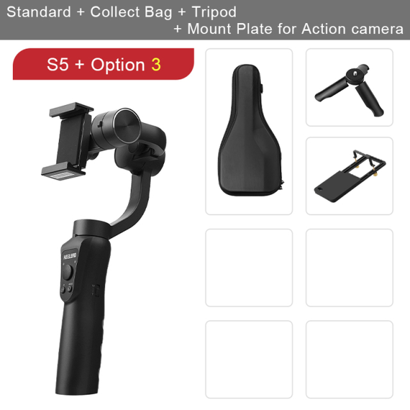 KEELEAD Original S5 3 Axis Gimbal Handheld Stabilizer for Video Record Vlog Live for Mobile Smartphone Action Camera Gopro