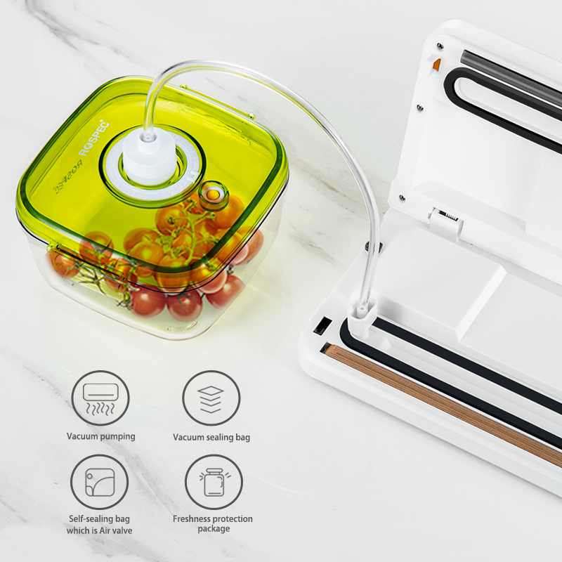 Automatic Vacuum Sealer with Free Vaccum Sealing Bags Packing Machine Food Storage Packer for Dry Wet Food Perservation