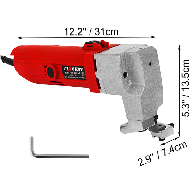 Electric Sheet Metal Shear 500W 600W Handed Snip Scissor 2.5Mm 3.2Mm Cutter Capacity for Cutting Steel Iron Aluminum Board