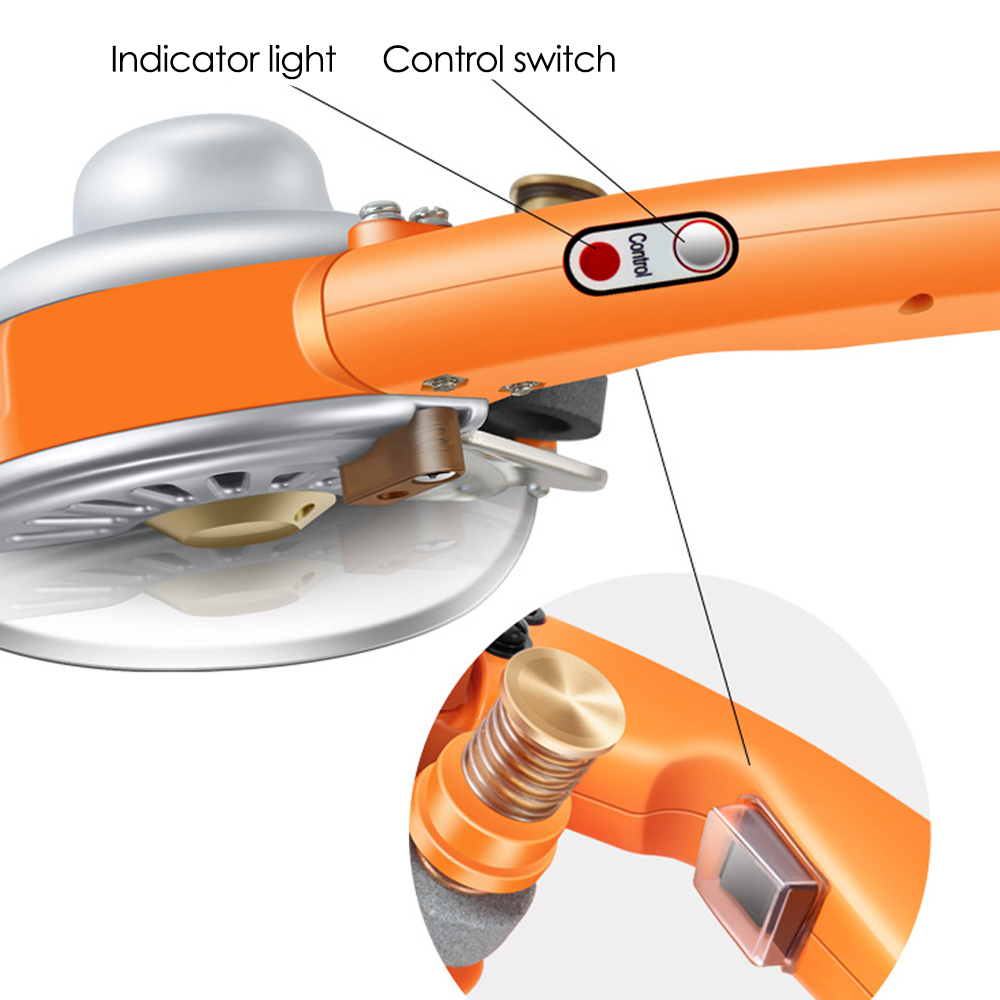 Fabric Cutting Machine 100Mm Rotating Fabric Cutting Machine 27Mm Cutting Height Electric Rotating Cutting Machine Orange