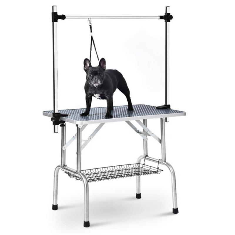 Foldable Pet Grooming Bracket Stainless Steel Pet Grooming Table for Small Pet Operating Table Rubber Surface Bath Desk HWC