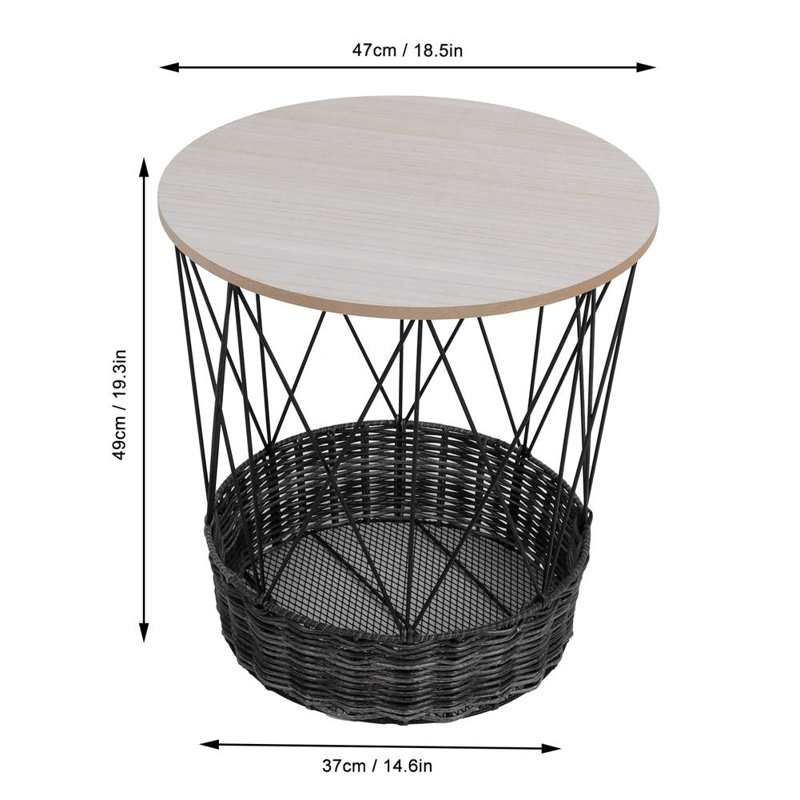 Modern Coffee Table Storage Basket round Hollow Side Table Home Living Room Decoration Storage Table Home Furniture