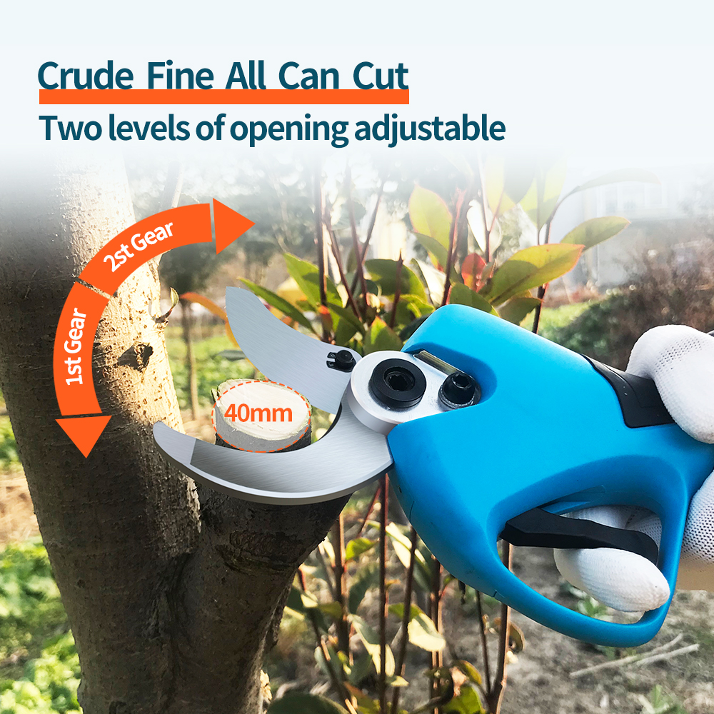 40MM Electric Pruning Shears Cordless Pruner Tree Bonsai Rechargeable Pruning Shears Garden Power Tool 21V Battery Cutter