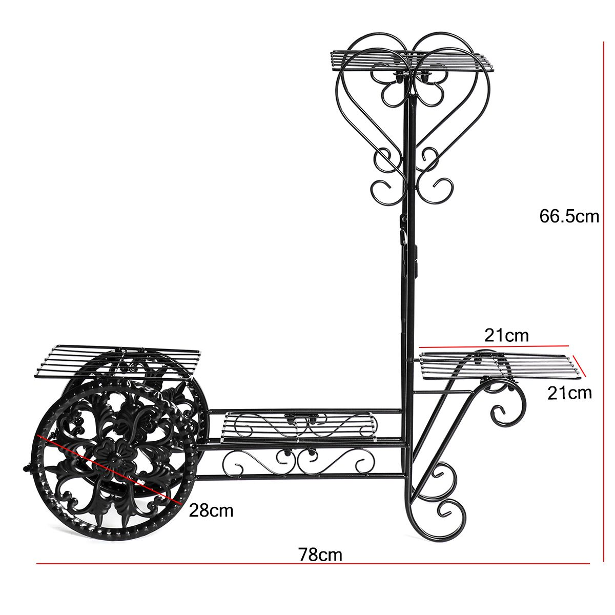 4 Tiers Fashion Iron Plant Stand Flower Shelf for Rack Balcony Simple Indoor Living Room Coffee Bar Garden Flower Pot Shelf