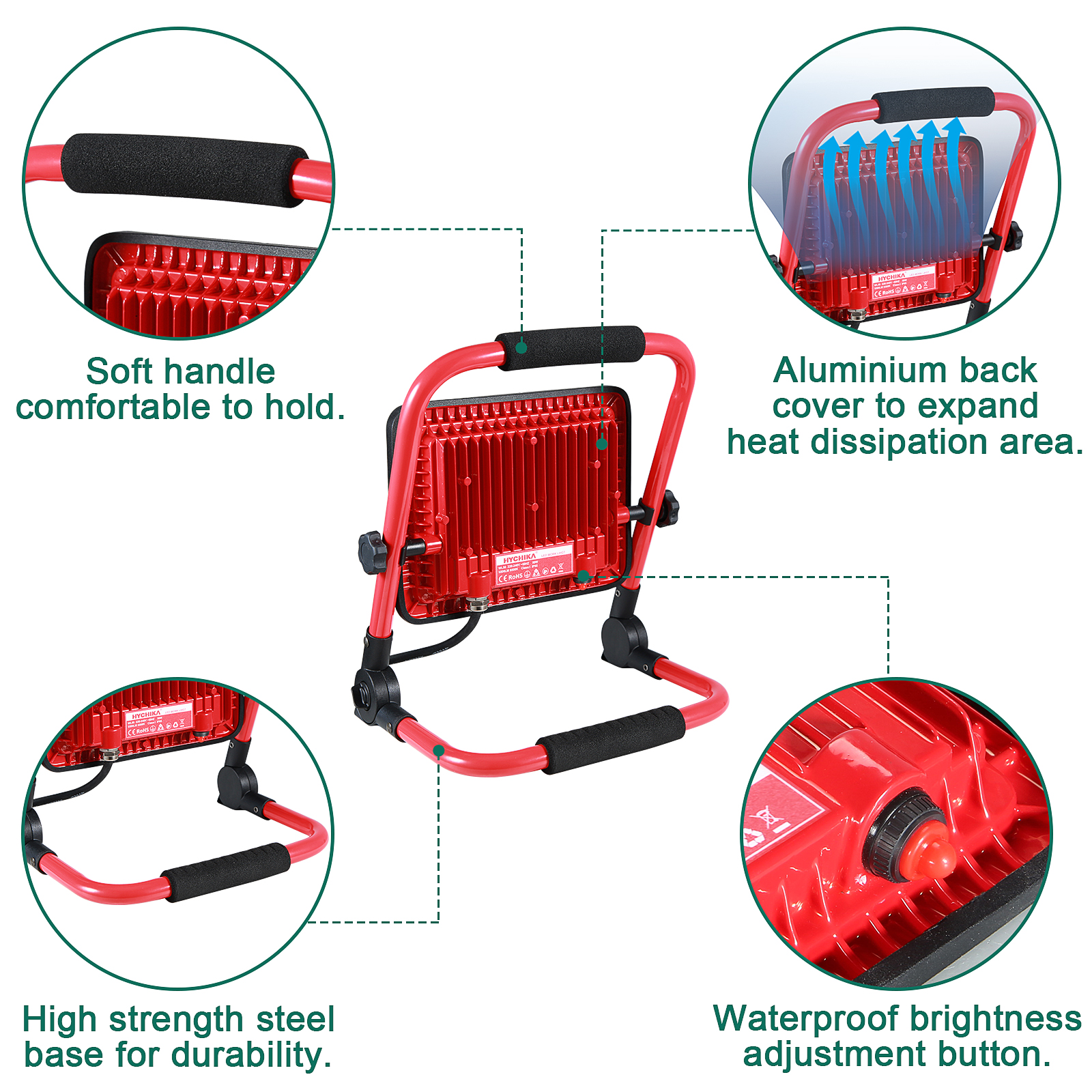 Led Flood Light 30W 50W 100W  Outdoor Floodlight Spotlight IP65 Waterprooffor Workshop Site Lighting Work Light