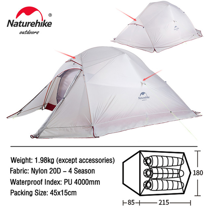 Cloud up Series Tent Ultralight 20D Nylon Camping Tent Waterproof Outdoor Hiking Travel Tent Backpacking Cycling Tent