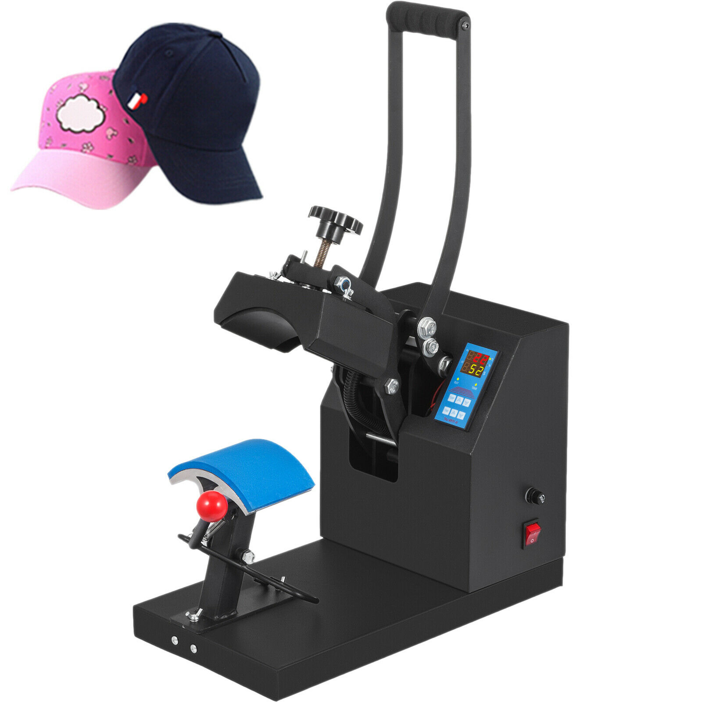 Heat Press 6X3.75Inch Curved Element Hat Press Clamshell Design Heat Press for Hats Rigid Steel Frame