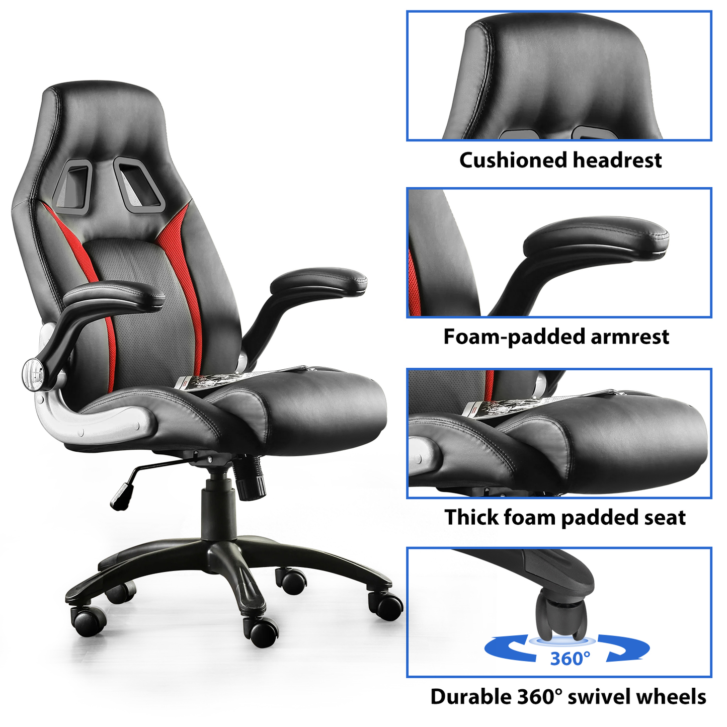 AO Series Gaming Chair Ergonomic Large Style Computer Chair Comfortable Office Chair Black Red Colors