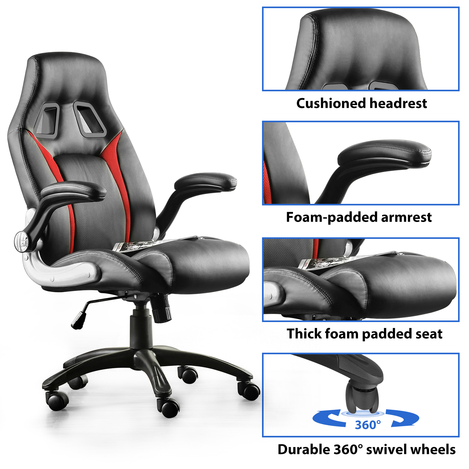 AO Series Gaming Chair Ergonomic Large Style Computer Chair Comfortable Office Chair Black Red Colors