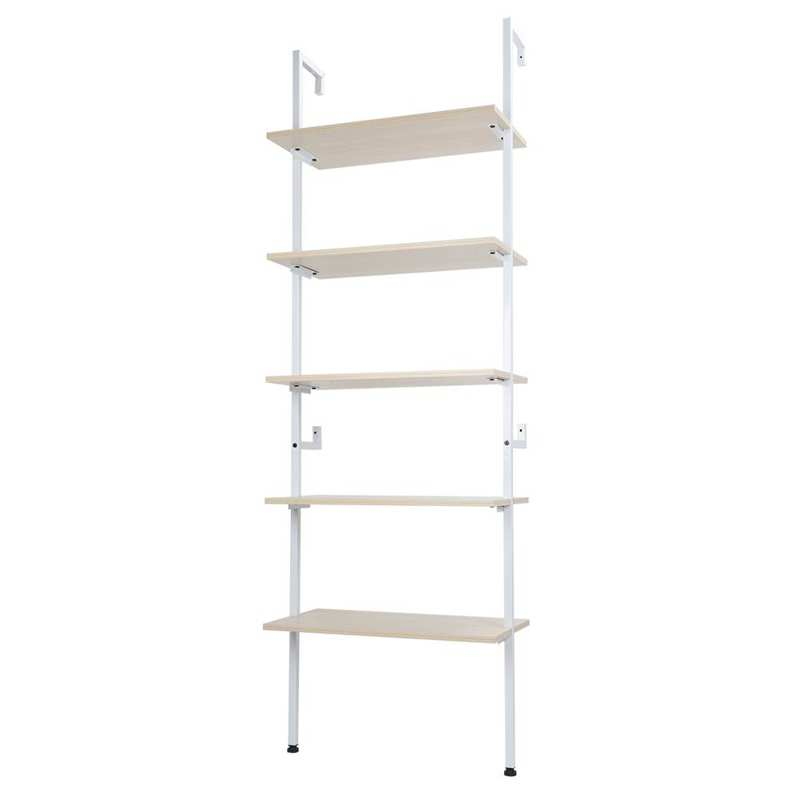 5-Layer White Office Bookshelf Open Office Kitchen Corridor Lobby Shelves for Home Living Room Decor Home Organizer