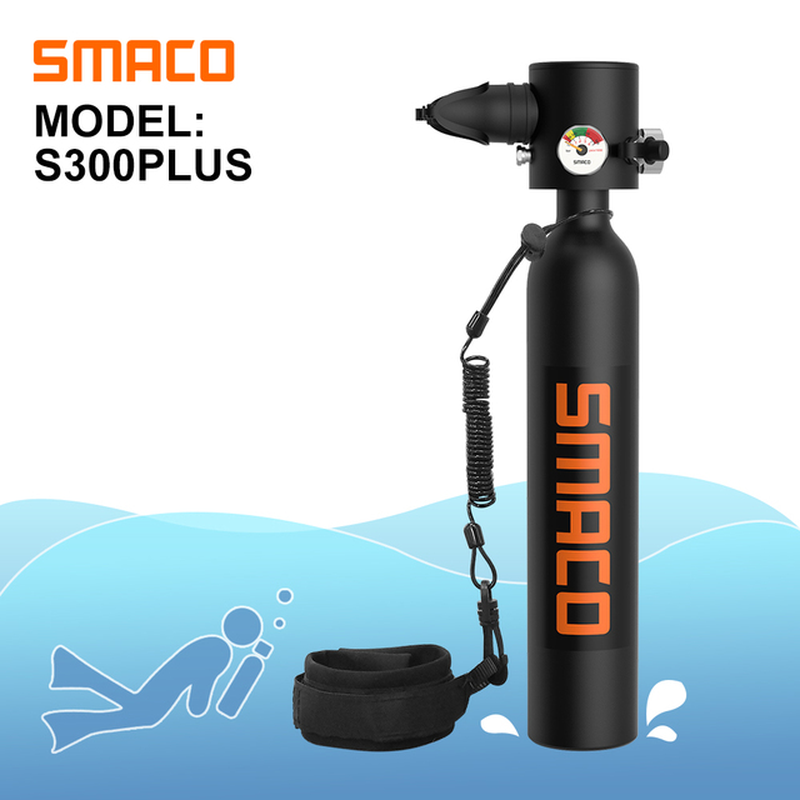 S300Plus 0.5L Scuba Diving Tank Equipment Oxygen Tank Cylinder Set Hand Pump for Snorkeling Breath Scuba Diving Equipment