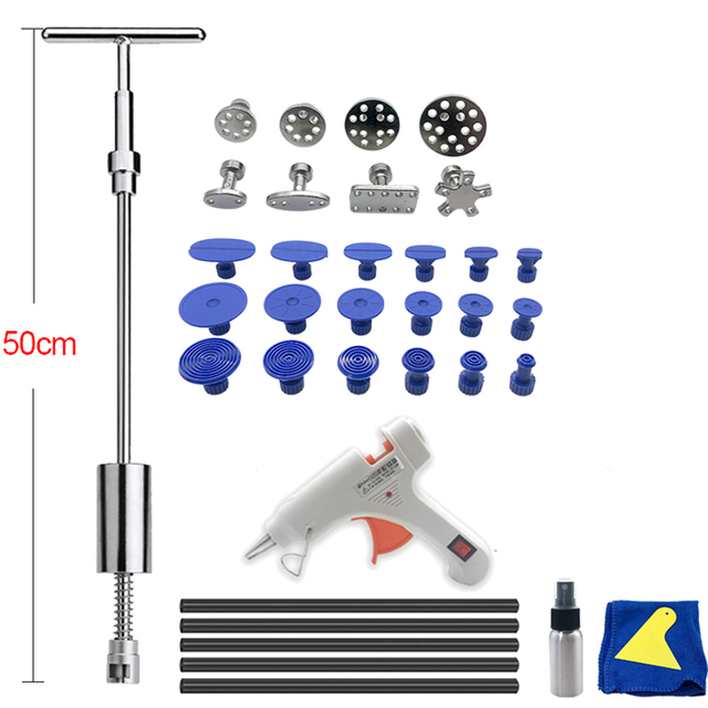 Car Dent Removal Tool Dent Repair Puller Kit Slide Reverse Hammer Suction Cups for Hail Damage Car Dent Repair Tool