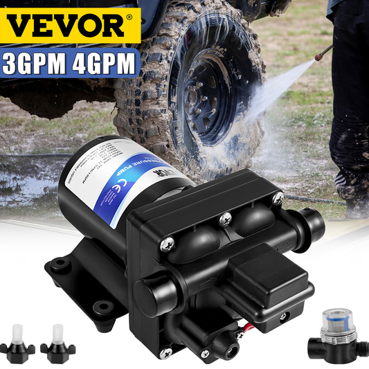 VEVOR 3 4 GPM Fresh Water Pump 12V Self Priming Sprayer Pump RV Water Pump W/ Pressure Switch Camper Marine Boat Diaphragm Pump