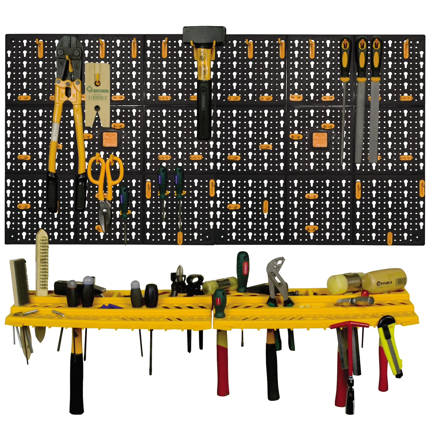 Panels/Shelves for Artplast PANELLI Tools in Recyclable Polypropylene and Set of Assorted Plastic Hooks