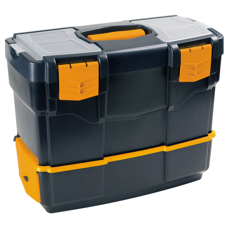 TEKNA Artplast Ultra-Tough Plastic Tool Box and Cart with Organizers and Tray in Various Sizes