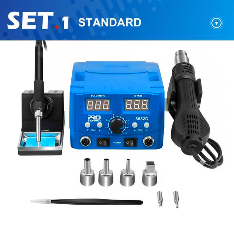 800W SMD Soldering Station Quick Heat Electric Hot Air Gun 2 in 1 Led Display Electric Soldering Iron BGA Rework Welding Station