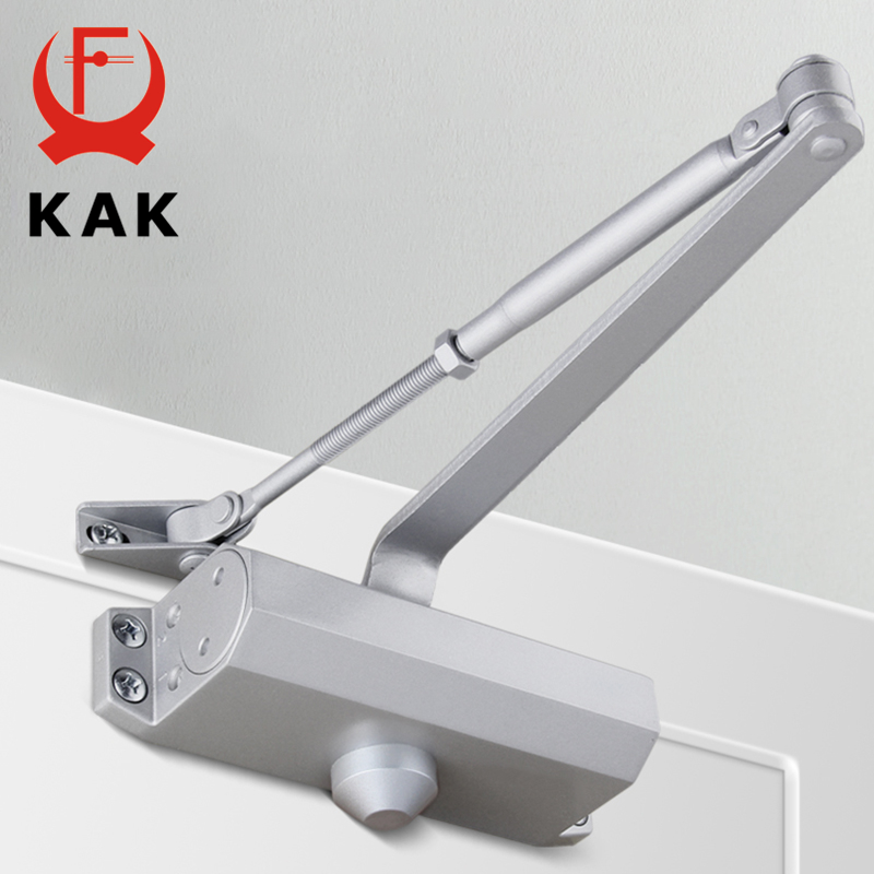 Automatic Door Closer 2 Spring Hydraulic Buffer Adjustable Door Stopper Speed Mute Closing for 25 to 80KG Door Hardware