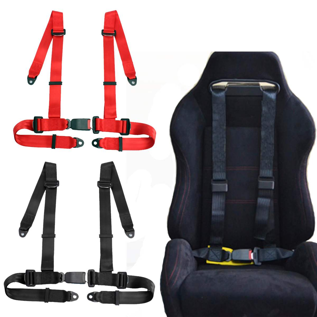 Universal 3 4 Point Fixing Quick Release Racing Car Seat Belt Harness Adjustable Harness Safe Shoulder Strap