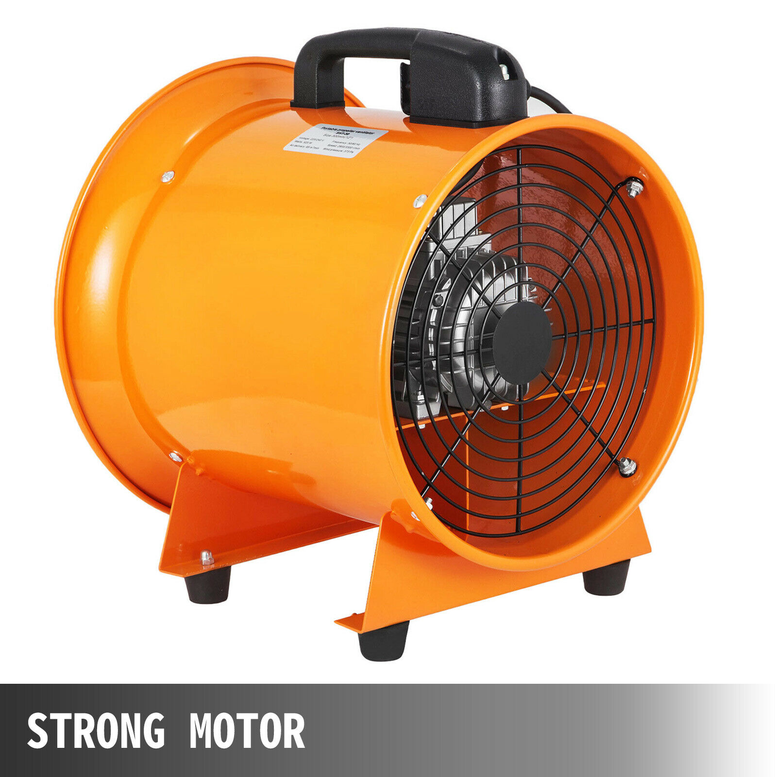 Industrial Axial Ventilator Portable Air Blower Fan 8Inch 12Inch W/ 10M Duct High Velocity Low Noise for Workshop Factory