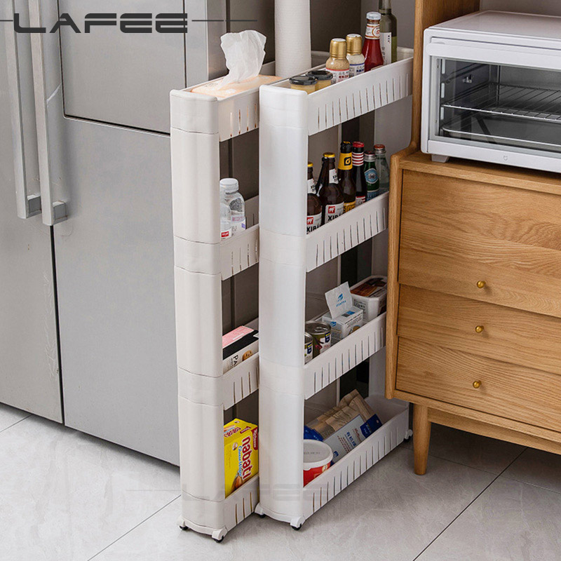 Mobile Storage Shelf Interspace Gap Shelf Kitchen Storage Shelf Bathroom Storage Rack Fridge Side Seam Finishing Rack