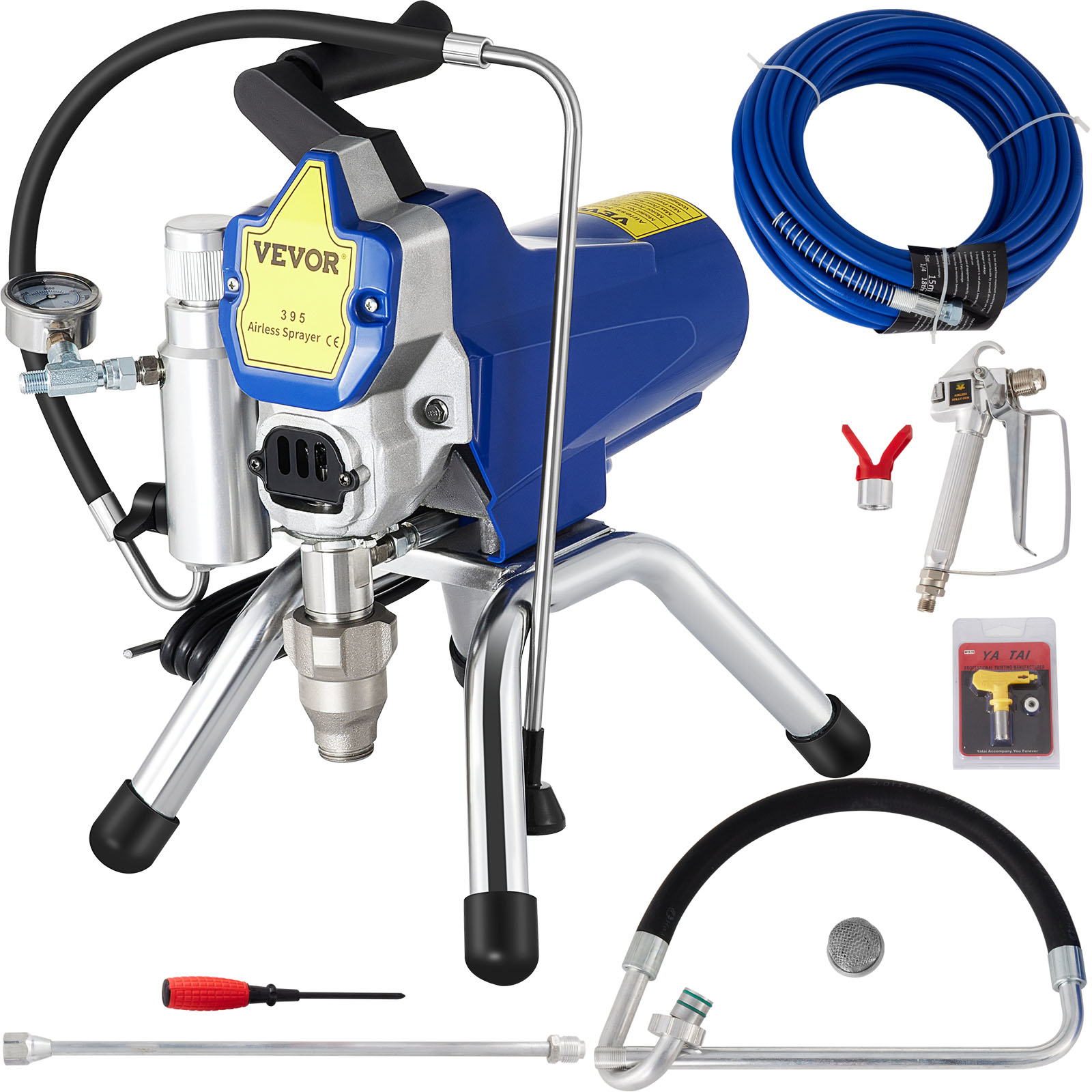 Airless Spraying Machine Professional Ultra Silent Wall Paint Spray Gun 3000Psi-Pressure 2.5L/Minute-Noload Displacement