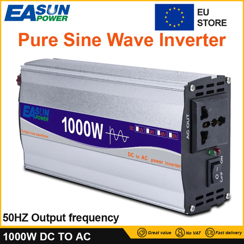 1000W 1600W 2000W 3000W Pure Sine Wave Power Inverter DC 12V/ 24V to AC 220V Converte LED Display Portable Car Inverter