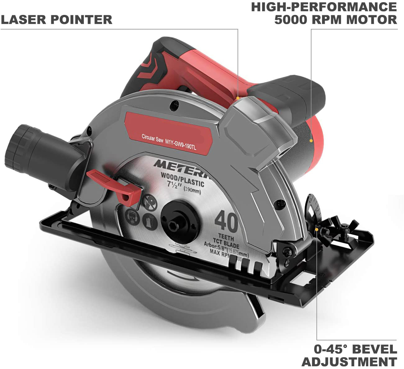 1500W Electric Saw 230-240V 190Mm Corded Circular Saw Aluminum Body Portable Woodworking Electric Saw Table Saw