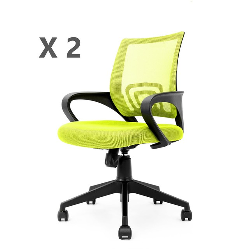 LC Series 2Pcs/Set Office Chair Ergonomic Gaming Chair No Headrest Racing-Style Computer Chair Yellow Colors