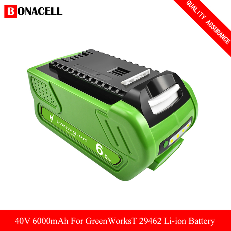 40V 6000Mah Rechargeable Replacement Battery for Creabest 200W Greenworks G-MAX GMAX 29462 29472 22272 Battery 29717