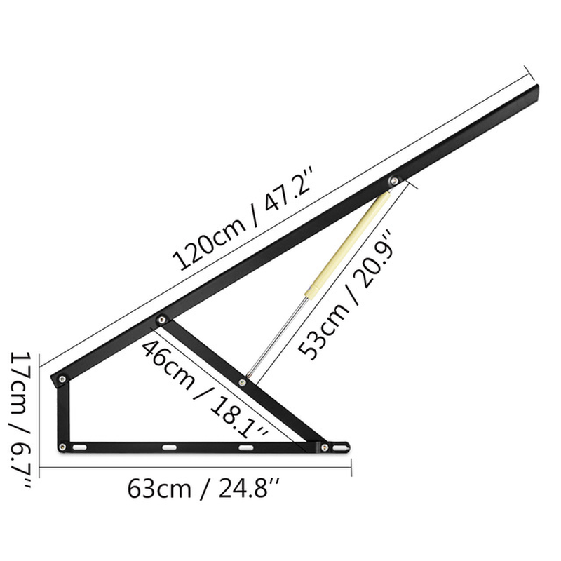 Pair of 5FT 4FT Heavy Pneumatic Storage Bed Lift Mechanism Gas Spring Strut Support Hinge Bed Sofa Storage Space Saving