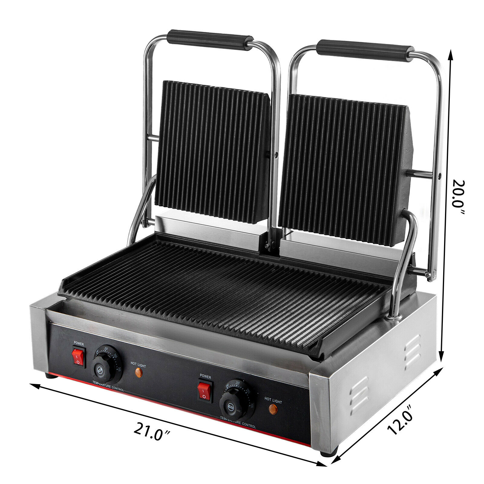 Electric Contact Grill Griddle Panini Press Grill Non-Stick for Commercial Cooking Sandwiches, Steak, Meat, Scrambled Eggs