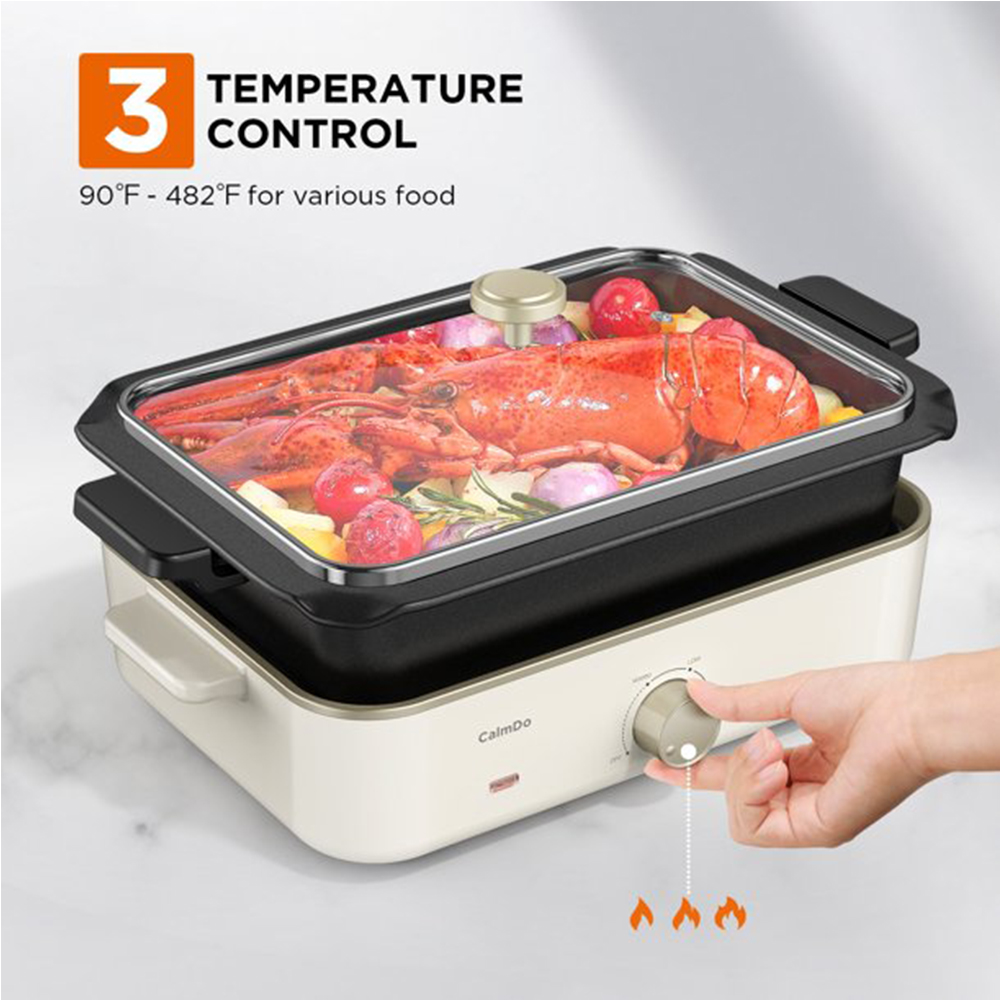 1400W Household Multi-Function Cooking Pot Diy Electric Hot Pot Household Smoke-Free Electric Grill BBQ Machine Grill