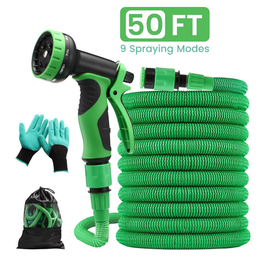 Garden Hose Expandable 50Ft High Pressure Car Wash Plastic Pipe Magic Flexible Water Hose with Spray Gun for Watering